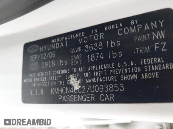 ✅ 2007 Hyundai Accent GLS • VIN: KMHCN46C27U093853 • Лот: 42318242. Опубликован ранее на IAAI с пробегом 143 865 миль. Бесплатный доступ к архиву аукционных продаж из США и подробный отчёт об истории автомобиля на DreamBid. Изображение 9.