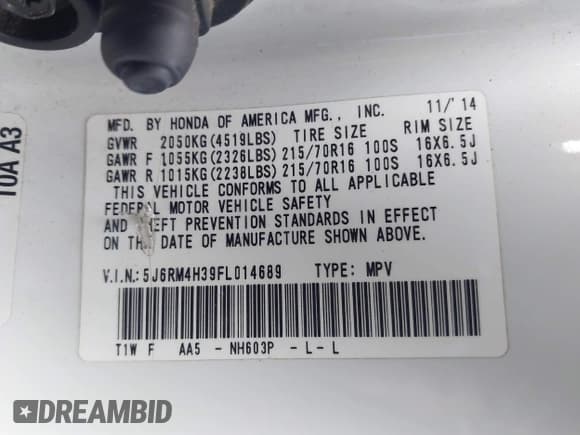 ✅ 2015 Honda CR-V LX • VIN: 5J6RM4H39FL014689 • Lot: 43751230. Wystawiony na IAAI z przebiegiem 204 638 mil. Bezpłatny archiwum sprzedaży aukcyjnych z USA i szczegółowy raport historii pojazdu na DreamBid. Zdjęcie 9.