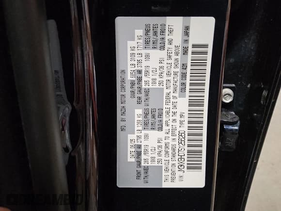 ✅ 2025 Mazda CX-90 Preferred • VIN: JM3KKBHD7S1256260 • Lot: 91983095. Listed on Copart with 5,569 mi. Free auction sales archive from the USA and detailed vehicle history report at DreamBid. Image 13.