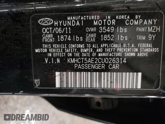 ✅ 2012 Hyundai Accent GS • VIN: KMHCT5AE2CU026314 • Лот: 75006934. Опубликован ранее на Copart с пробегом 97 130 миль. Бесплатный доступ к архиву аукционных продаж из США и подробный отчёт об истории автомобиля на DreamBid. Изображение 12.