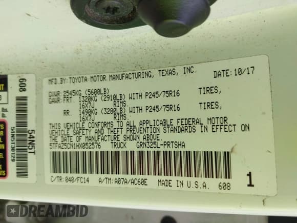 ✅ 2017 Toyota Tacoma TRD Sport • VIN: 5TFAZ5CN1HX052576 • Lot: 43012138. Listed on IAAI with 101,402 mi. Free auction sales archive from the USA and detailed vehicle history report at DreamBid. Image 9.