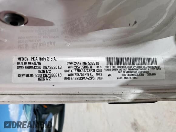 ✅ 2017 Ram ProMaster City Cargo Tradesman • VIN: ZFBERFABXH6D83099 • Lot: 68866085. Listed on Copart with 102,486 mi. Free auction sales archive from the USA and detailed vehicle history report at DreamBid. Image 13.