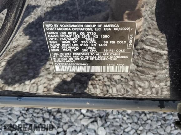 ✅ 2023 Volkswagen Atlas SEL • VIN: 1V2BR2CA6PC505482 • Лот: 66013195. Опубликован ранее на Copart с пробегом Не указан. Бесплатный доступ к архиву аукционных продаж из США и подробный отчёт об истории автомобиля на DreamBid. Изображение 13.