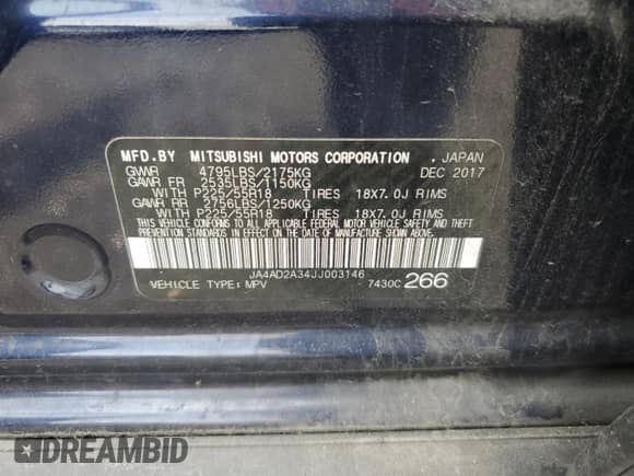 2018 Mitsubishi Outlander ES с VIN JA4AD2A34JJ003146, выставлен на аукционе Copart как лот 64057805 с пробегом 185 379 миль миль и Списание • Salvage title. История ставок и продаж доступна на DreamBid. Изображение 13.