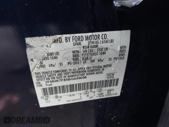 ✅ 2011 Ford Explorer Limited • VIN: 1FMHK7F85BGA59098 • Лот: 43806458. Опубликован ранее на IAAI с пробегом 327 978 миль. Бесплатный доступ к архиву аукционных продаж из США и подробный отчёт об истории автомобиля на DreamBid. Изображение 9.