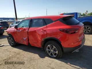 2023 Chevrolet Blazer LT with VIN 3GNKBCR43PS146610, listed as a Copart auction lot 55445824 with 12,765 mi miles and Non repairable. Bid and sale history available at DreamBid. Image 2.
