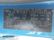 ✅ 2005 Kia Spectra LX • VIN: KNAFE121855155765 • Lot: 42509011. Listed on IAAI with 99,818 mi. Free auction sales archive from the USA and detailed vehicle history report at DreamBid. Image 9.