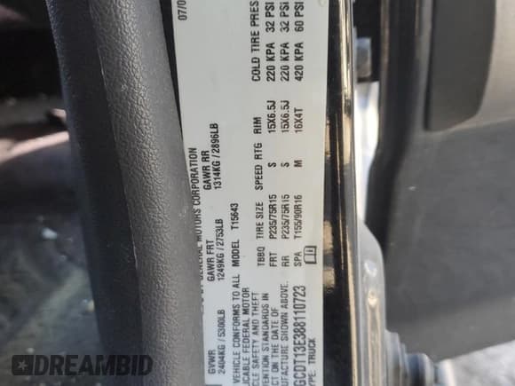 ✅ 2008 Chevrolet Colorado 1LT • VIN: 1GCDT13E388110723 • Лот: 82527624. Опубликован ранее на Copart с пробегом Не указан. Бесплатный доступ к архиву аукционных продаж из США и подробный отчёт об истории автомобиля на DreamBid. Изображение 12.