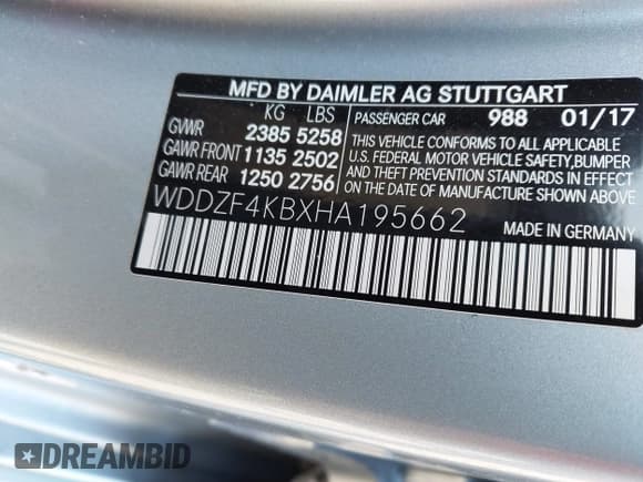 ✅ 2017 Mercedes-Benz E 300 Luxury • VIN: WDDZF4KBXHA195662 • Lot: 43590972. Listed on IAAI with 113,123 mi. Free auction sales archive from the USA and detailed vehicle history report at DreamBid. Image 9.