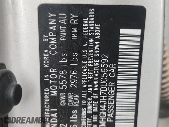 ✅ 2013 Hyundai Equus Signature • VIN: KMHGH4JH7DU059592 • Lot: 82469845. Listed on Copart with 99,044 mi. Free auction sales archive from the USA and detailed vehicle history report at DreamBid. Image 12.