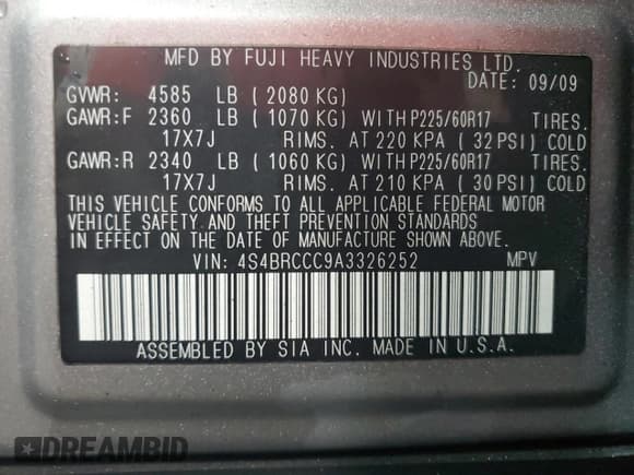 ✅ 2010 Subaru Outback Premium All-Weather Anniversary • VIN: 4S4BRCCC9A3326252 • Lot: 69907665. Wystawiony na Copart z przebiegiem 157 009 mil. Bezpłatny archiwum sprzedaży aukcyjnych z USA i szczegółowy raport historii pojazdu na DreamBid. Zdjęcie 14.