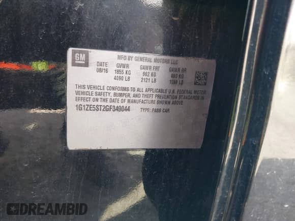 2016 Chevrolet Malibu LT with VIN 1G1ZE5ST2GF349044, listed as a IAAI auction lot 43472081 with 92,218 mi miles and . Bid and sale history available at DreamBid. Image 9.