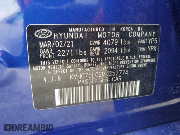 ✅ 2021 Hyundai Ioniq SE • VIN: KMHC75LC2MU252774 • Lot: 47919995. Wystawiony na Copart z przebiegiem 84 028 mil. Bezpłatny archiwum sprzedaży aukcyjnych z USA i szczegółowy raport historii pojazdu na DreamBid. Zdjęcie 12.