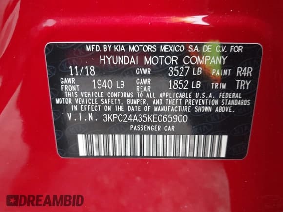 ✅ 2019 Hyundai Accent SE • VIN: 3KPC24A35KE065900 • Лот: 41409803. Опубликован ранее на IAAI с пробегом 33 917 миль. Бесплатный доступ к архиву аукционных продаж из США и подробный отчёт об истории автомобиля на DreamBid. Изображение 9.