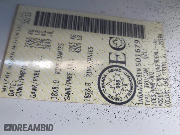 ✅ 2014 Nissan Titan SV • VIN: 1N6AA0EC8EN501679 • Lot: 42823279. Wystawiony na IAAI z przebiegiem 135 111 mil. Bezpłatny archiwum sprzedaży aukcyjnych z USA i szczegółowy raport historii pojazdu na DreamBid. Zdjęcie 9.