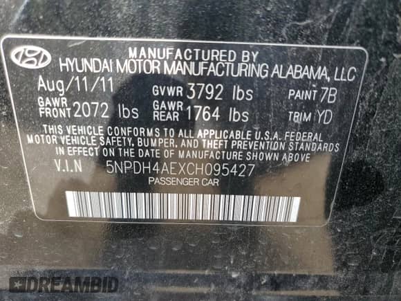 ✅ 2012 Hyundai Elantra Limited • VIN: 5NPDH4AEXCH095427 • Lot: 82024075. Wystawiony na Copart z przebiegiem 74 935 mil. Bezpłatny archiwum sprzedaży aukcyjnych z USA i szczegółowy raport historii pojazdu na DreamBid. Zdjęcie 12.