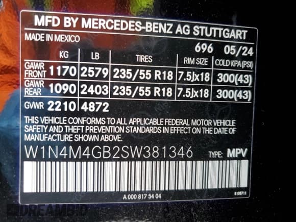 ✅ 2025 Mercedes-Benz GLB 250 • VIN: W1N4M4GB2SW381346 • Lot: 71966065. Listed on Copart with 10,548 mi. Free auction sales archive from the USA and detailed vehicle history report at DreamBid. Image 14.