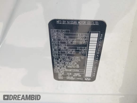 ✅ 2021 Infiniti QX50 Luxe • VIN: 3PCAJ5BA6MF125984 • Lot: 43705927. Wystawiony na IAAI z przebiegiem 48 496 mil. Bezpłatny archiwum sprzedaży aukcyjnych z USA i szczegółowy raport historii pojazdu na DreamBid. Zdjęcie 9.