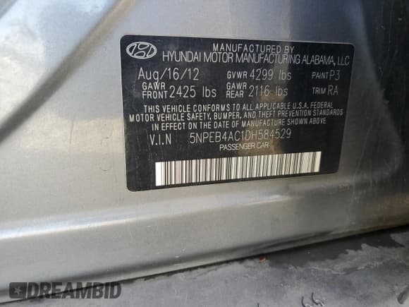 ✅ 2013 Hyundai Sonata GLS • VIN: 5NPEB4AC1DH584529 • Лот: 92196325. Опубликован ранее на Copart с пробегом 200 316 миль. Бесплатный доступ к архиву аукционных продаж из США и подробный отчёт об истории автомобиля на DreamBid. Изображение 12.