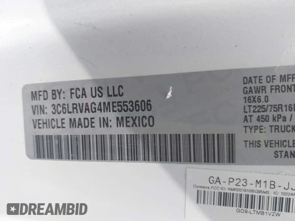 ✅ 2021 Ram ProMaster Cargo • VIN: 3C6LRVAG4ME553606 • Lot: 40090330. Listed on IAAI with 78,836 mi. Free auction sales archive from the USA and detailed vehicle history report at DreamBid. Image 9.