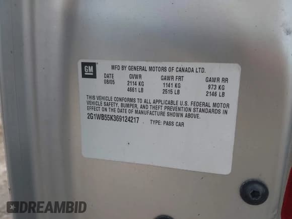 ✅ 2006 Chevrolet Impala LS • VIN: 2G1WB55K369124217 • Lot: 43822027. Wystawiony na IAAI z przebiegiem 207 234 mil. Bezpłatny archiwum sprzedaży aukcyjnych z USA i szczegółowy raport historii pojazdu na DreamBid. Zdjęcie 9.