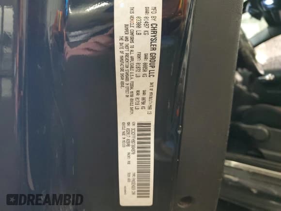 ✅ 2013 FIAT 500 Abarth • VIN: 3C3CFFFH9DT664970 • Лот: 84059114. Опубликован ранее на Copart с пробегом 121 312 миль. Бесплатный доступ к архиву аукционных продаж из США и подробный отчёт об истории автомобиля на DreamBid. Изображение 13.