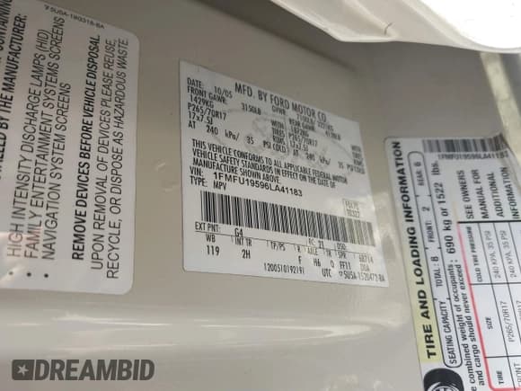 ✅ 2006 Ford Expedition Limited • VIN: 1FMFU19596LA41183 • Lot: 41741089. Listed on IAAI with 228,653 mi. Free auction sales archive from the USA and detailed vehicle history report at DreamBid. Image 9.