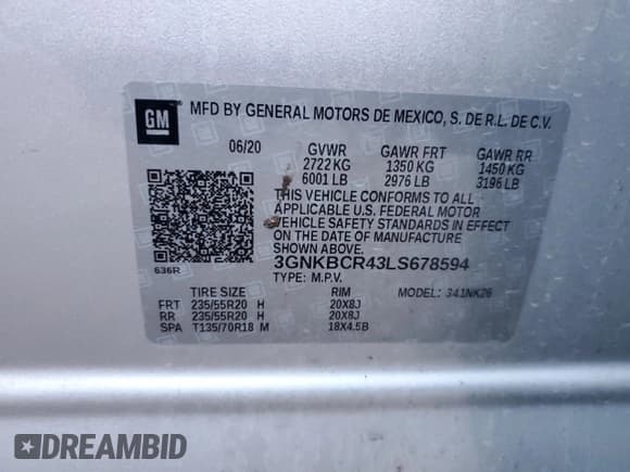 ✅ 2020 Chevrolet Blazer LT • VIN: 3GNKBCR43LS678594 • Lot: 84276514. Listed on Copart with 46,304 mi. Free auction sales archive from the USA and detailed vehicle history report at DreamBid. Image 15.