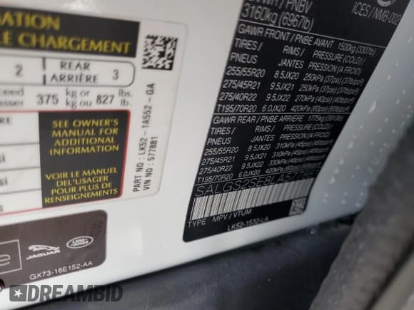 ✅ 2020 Land Rover Range Rover P525 HSE • VIN: SALGS2SE8LA577881 • Lot: 49841265. Wystawiony na Copart z przebiegiem Nie podano. Bezpłatny archiwum sprzedaży aukcyjnych z USA i szczegółowy raport historii pojazdu na DreamBid. Zdjęcie 14.