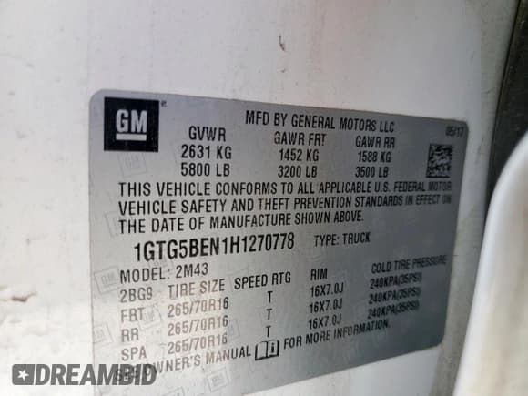 ✅ 2017 GMC Canyon 2WD • VIN: 1GTG5BEN1H1270778 • Lot: 92934335. Listed on Copart with 373,304 mi. Free auction sales archive from the USA and detailed vehicle history report at DreamBid. Image 12.