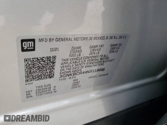 ✅ 2022 Chevrolet Blazer LT • VIN: 3GNKBCR44NS118666 • Lot: 73161884. Listed on Copart with 26,264 mi miles. Access the free auction sales archive from the USA and view a detailed vehicle history report at DreamBid. Image 12.