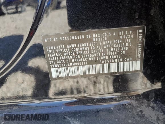 ✅ 2021 Volkswagen Golf GTI S • VIN: 3VW5T7AUXMM000272 • Lot: 68125123. Listed on Copart with 25,234 mi. Free auction sales archive from the USA and detailed vehicle history report at DreamBid. Image 14.