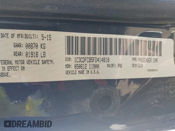 ✅ 2015 Dodge Dart Limited • VIN: 1C3CDFCB5FD414818 • Lot: 43194122. Wystawiony na IAAI z przebiegiem Nie podano. Bezpłatny archiwum sprzedaży aukcyjnych z USA i szczegółowy raport historii pojazdu na DreamBid. Zdjęcie 9.