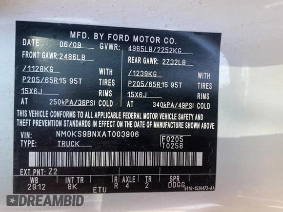 ✅ 2010 Ford Transit Connect XLT • VIN: NM0KS9BNXAT003906 • Lot: 68197795. Wystawiony na Copart z przebiegiem 134 046 mil. Bezpłatny archiwum sprzedaży aukcyjnych z USA i szczegółowy raport historii pojazdu na DreamBid. Zdjęcie 10.