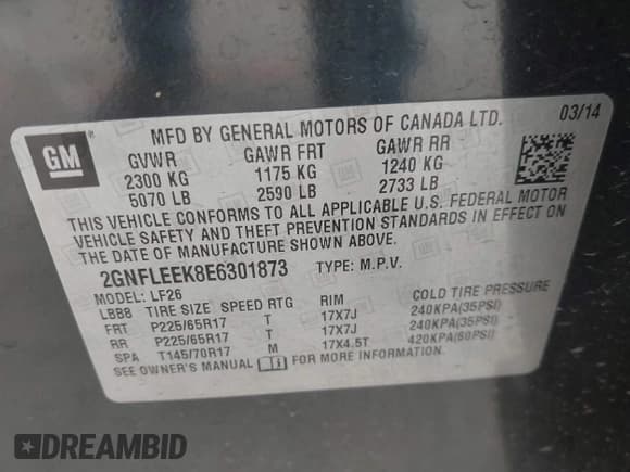 ✅ 2014 Chevrolet Equinox LS • VIN: 2GNFLEEK8E6301873 • Лот: 37877662. Опубликован ранее на IAAI с пробегом 173 539 миль. Бесплатный доступ к архиву аукционных продаж из США и подробный отчёт об истории автомобиля на DreamBid. Изображение 9.