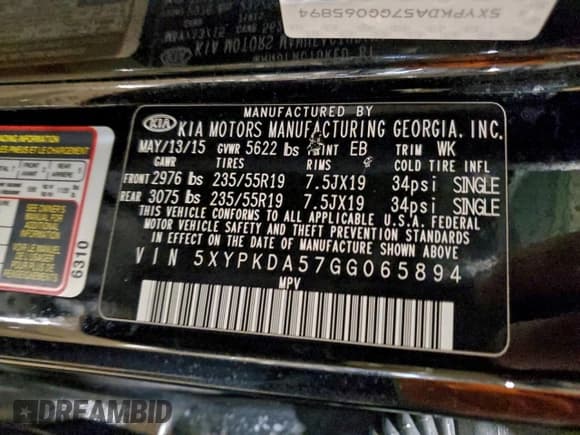 ✅ 2016 Kia Sorento SXL • VIN: 5XYPKDA57GG065894 • Lot: 95031545. Wystawiony na Copart z przebiegiem 140 160 mil. Bezpłatny archiwum sprzedaży aukcyjnych z USA i szczegółowy raport historii pojazdu na DreamBid. Zdjęcie 13.