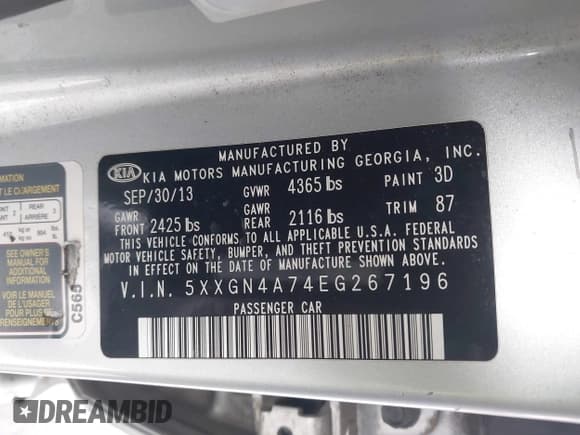 ✅ 2014 Kia Optima EX • VIN: 5XXGN4A74EG267196 • Lot: 43763926. Wystawiony na IAAI z przebiegiem 178 968 mil. Bezpłatny archiwum sprzedaży aukcyjnych z USA i szczegółowy raport historii pojazdu na DreamBid. Zdjęcie 9.
