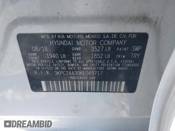 ✅ 2019 Hyundai Accent SE • VIN: 3KPC24A30KE049717 • Лот: 41792523. Опубликован ранее на IAAI с пробегом 58 576 миль. Бесплатный доступ к архиву аукционных продаж из США и подробный отчёт об истории автомобиля на DreamBid. Изображение 9.