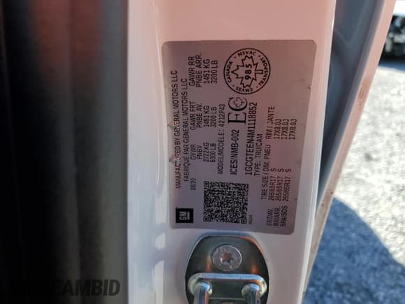 ✅ 2021 Chevrolet Colorado 4WD ZR2 • VIN: 1GCGTEEN4M1118852 • Lot: 90738525. Listed on Copart with 57,185 mi. Free auction sales archive from the USA and detailed vehicle history report at DreamBid. Image 13.