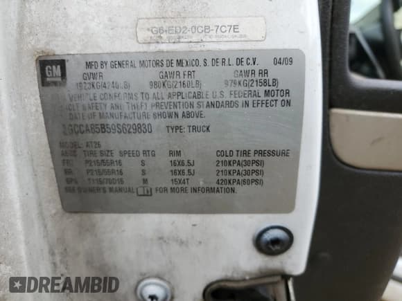 ✅ 2009 Chevrolet HHR LS • VIN: 3GCCA85B59S629830 • Lot: 78512654. Listed on Copart with 213,490 mi. Free auction sales archive from the USA and detailed vehicle history report at DreamBid. Image 14.