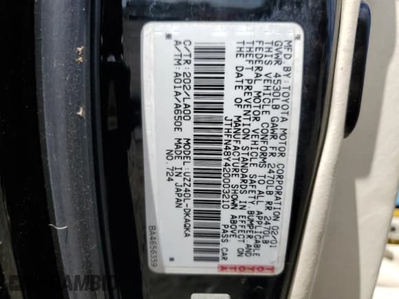 ✅ 2002 Lexus SC 430 • VIN: JTHFN48Y420003210 • Лот: 68178414. Опубликован ранее на Copart с пробегом 158 974 миль. Бесплатный доступ к архиву аукционных продаж из США и подробный отчёт об истории автомобиля на DreamBid. Изображение 13.