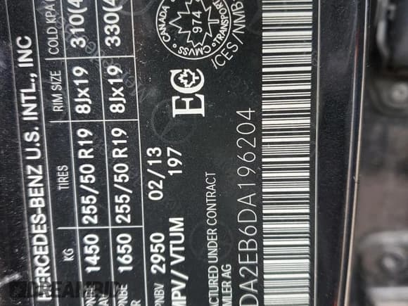 ✅ 2013 Mercedes-Benz M 350 • VIN: 4JGDA2EB6DA196204 • Лот: 81981424. Опубликован ранее на Copart с пробегом 111 628 миль. Бесплатный доступ к архиву аукционных продаж из США и подробный отчёт об истории автомобиля на DreamBid. Изображение 12.