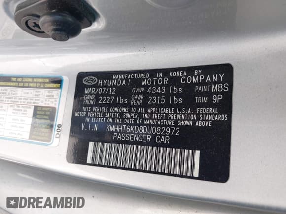 ✅ 2013 Hyundai Genesis Coupe 2.0T • VIN: KMHHT6KD8DU082972 • Lot: 42576823. Wystawiony na IAAI z przebiegiem 89 091 mil. Bezpłatny archiwum sprzedaży aukcyjnych z USA i szczegółowy raport historii pojazdu na DreamBid. Zdjęcie 9.