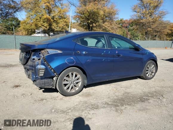 2015 Hyundai Elantra SE with VIN 5NPDH4AE8FH641324, listed as a Copart auction lot 87365485 with 136,424 mi miles and Salvage title. Bid and sale history available at DreamBid. Image 3.