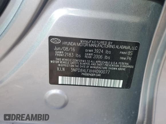 ✅ 2017 Hyundai Elantra SE • VIN: 5NPD84LFXHH090077 • Лот: 86307845. Опубликован ранее на Copart с пробегом 141 930 миль. Бесплатный доступ к архиву аукционных продаж из США и подробный отчёт об истории автомобиля на DreamBid. Изображение 12.