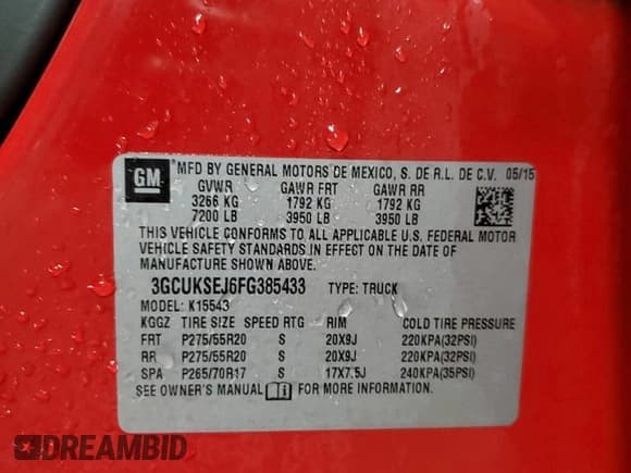 ✅ 2015 Chevrolet Silverado 1500 LTZ • VIN: 3GCUKSEJ6FG385433 • Lot: 65640095. Wystawiony na Copart z przebiegiem 162 579 mil. Bezpłatny archiwum sprzedaży aukcyjnych z USA i szczegółowy raport historii pojazdu na DreamBid. Zdjęcie 13.