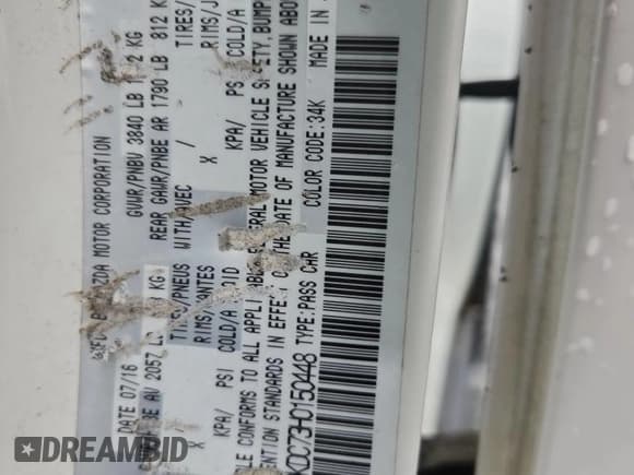 ✅ 2017 Mazda CX-3 Touring • VIN: JM1DKDC73H0150448 • Лот: 67256475. Опубликован ранее на Copart с пробегом 233 217 миль. Бесплатный доступ к архиву аукционных продаж из США и подробный отчёт об истории автомобиля на DreamBid. Изображение 13.