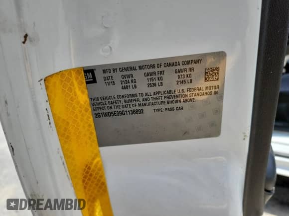 2016 Chevrolet Impala Police Police with VIN 2G1WD5E39G1131742, listed as a Copart auction lot 62647985 with 161,673 mi miles and Salvage title. Bid and sale history available at DreamBid. Image 12.