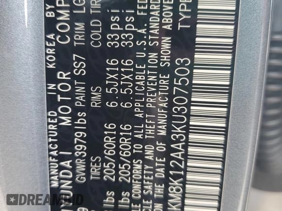 ✅ 2019 Hyundai Kona SE • VIN: KM8K12AA3KU307503 • Лот: 63345355. Опубликован ранее на Copart с пробегом 36 413 миль. Бесплатный доступ к архиву аукционных продаж из США и подробный отчёт об истории автомобиля на DreamBid. Изображение 13.