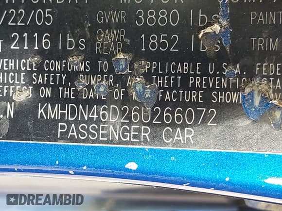 ✅ 2006 Hyundai Elantra GLS • VIN: KMHDN46D26U266072 • Lot: 40277728. Wystawiony na IAAI z przebiegiem 290 398 mil. Bezpłatny archiwum sprzedaży aukcyjnych z USA i szczegółowy raport historii pojazdu na DreamBid. Zdjęcie 9.